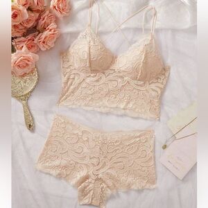 ♦️2♦️LACE LINGERIE SETS RED&APRICOT